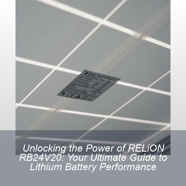 Unlocking the Power of RELiON RB24V20: Your Ultimate Guide to Lithium Battery Performance